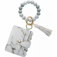 Wallet Wristlet Silicone Bead Tassel Keychains