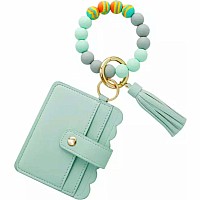 Wallet Wristlet Silicone Bead Tassel Keychains