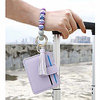 Wallet Wristlet Silicone Bead Tassel Keychains