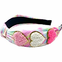 Varsity Heart Tie Dye Knot Headbands