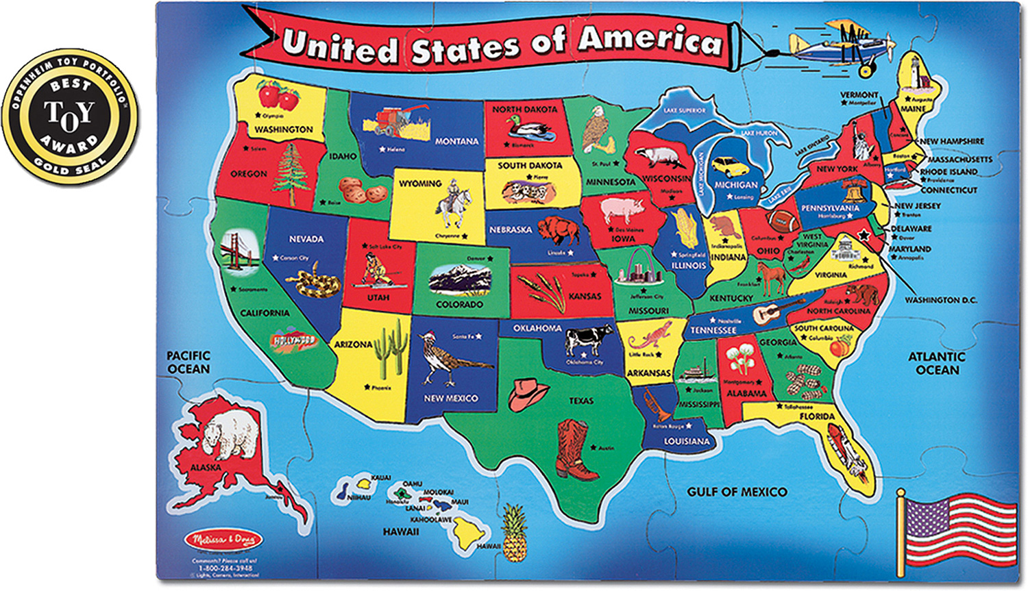 Melissa Doug United States Of America 51 Piece Floor Puzzle A Child 