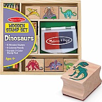 Wooden Stamp Set Dinosaurs