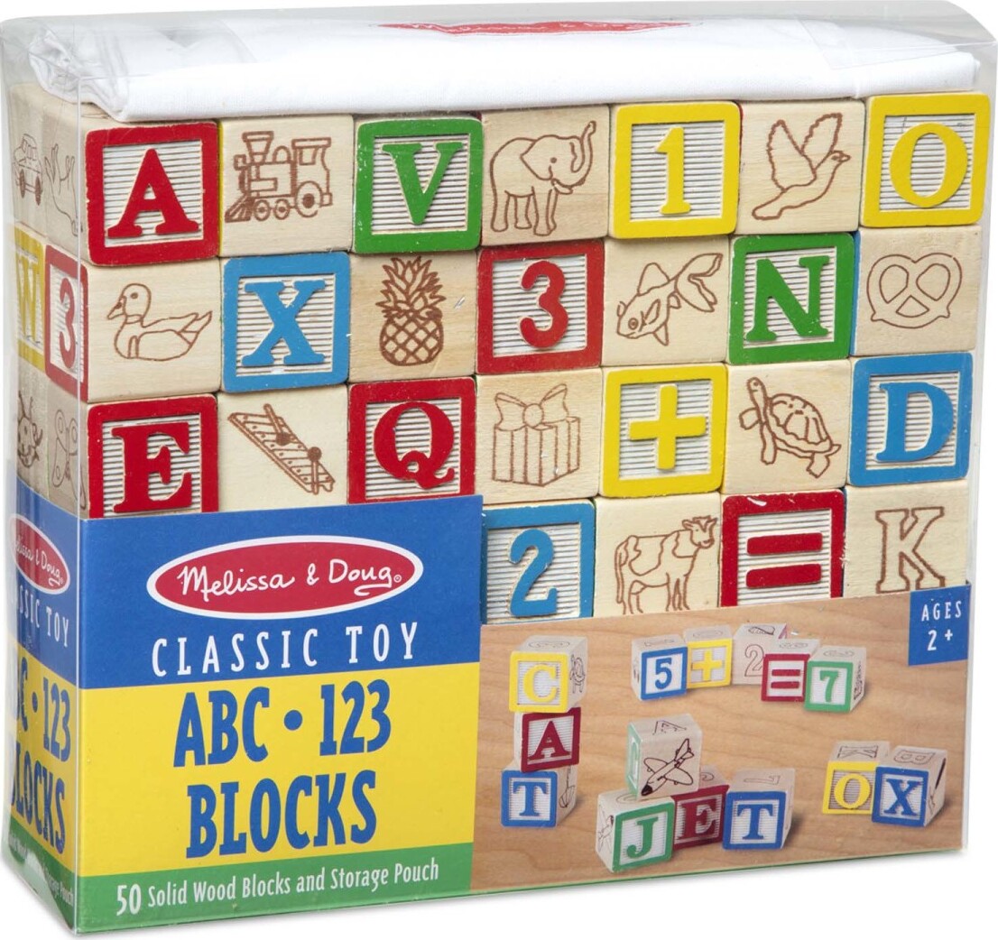 Details about   Melissa and Doug Blocks Wooden ABC &123 