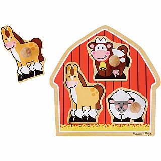 Barnyard Animals Jumbo Knob Puzzle - 3 Pieces