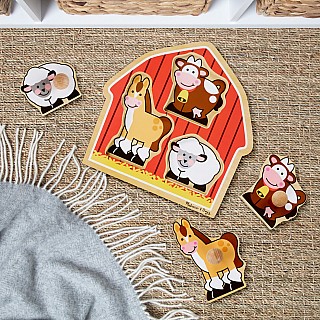 Barnyard Animals Jumbo Knob Puzzle - 3 Pieces