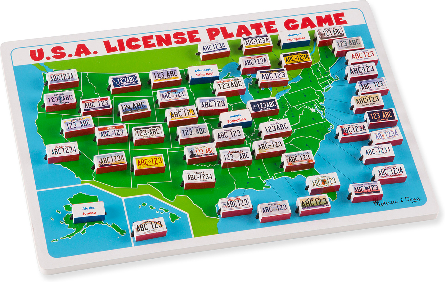 U S A License Plate Game Travel Game From Melissa Doug School Crossing