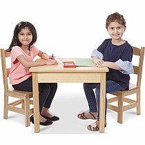 Solid Wood Table & Chairs 3-Piece Set
