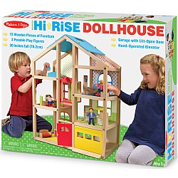 Hi-Rise Wooden Dollhouse and Furniture Set