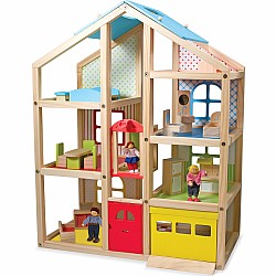 Hi-Rise Wooden Dollhouse and Furniture Set