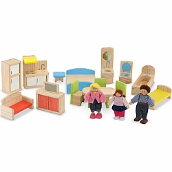 Hi-Rise Wooden Dollhouse and Furniture Set