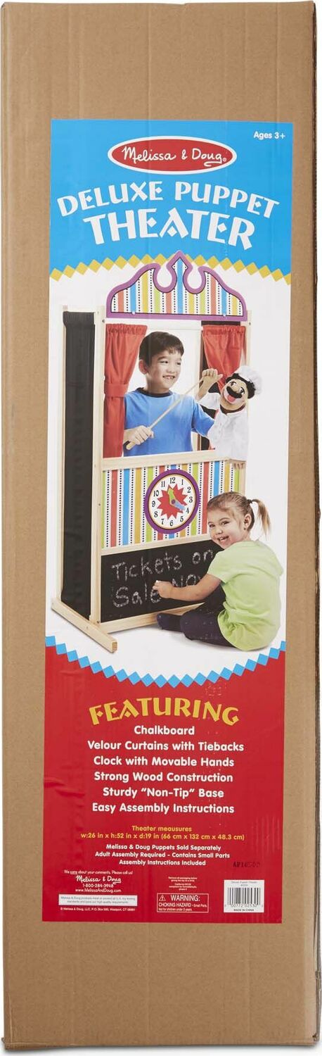 Melissa & Doug Deluxe Puppet Theater - Sturdy Wooden Construction - Puppet  Show Theater For Kids