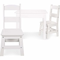 Wooden Table & Chairs - White