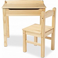 Child's Lift-Top Desk & Chair - Honey