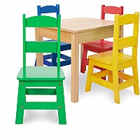 Table & 4 Chairs - Primary Colors
