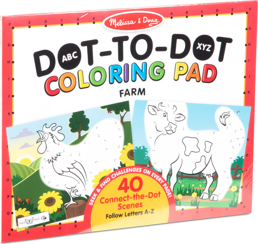 ABC Dot-to-Dot Coloring Pad - Farm from Melissa & Doug - School