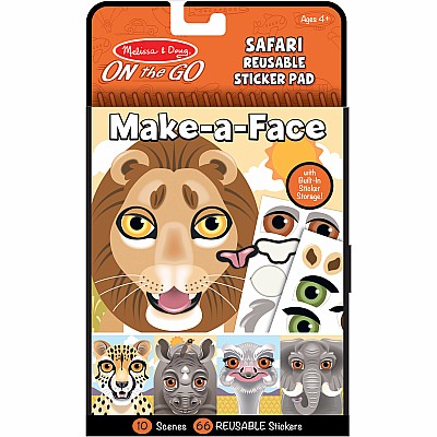 Make-a-Face - Safari Reusable Sticker Pad - On the Go Travel