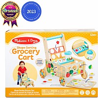 Wooden Shape Sorting Grocery Cart