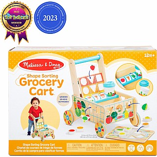 Wooden Shape Sorting Grocery Cart