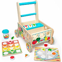 Wooden Shape Sorting Grocery Cart