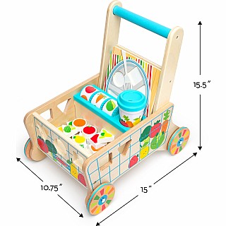 Wooden Shape Sorting Grocery Cart