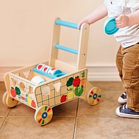 Wooden Shape Sorting Grocery Cart