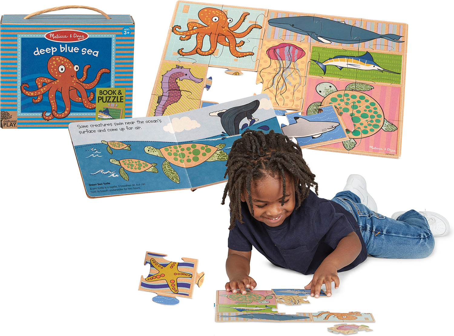 Natural Play Book & Puzzle: Deep Blue Sea - Fun Stuff Toys