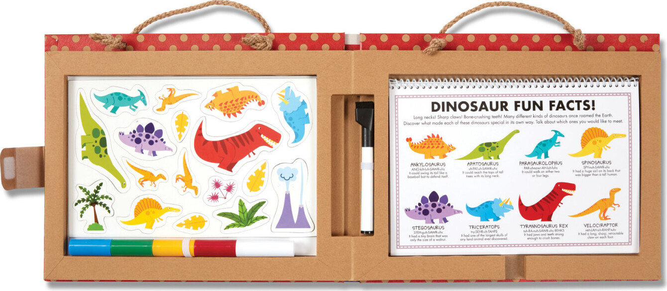 Create Reusable Drawing & Magnet Kit Dinosaurs Melissa & Doug Natural Play: Play Draw 41 Magnets, 5 Dry-Erase Markers 