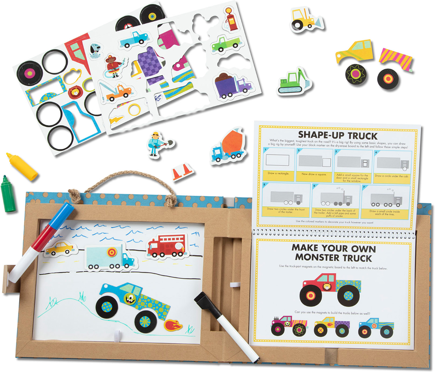 Natural Play Play, Draw, Create Reusable Drawing & Kit Trucks