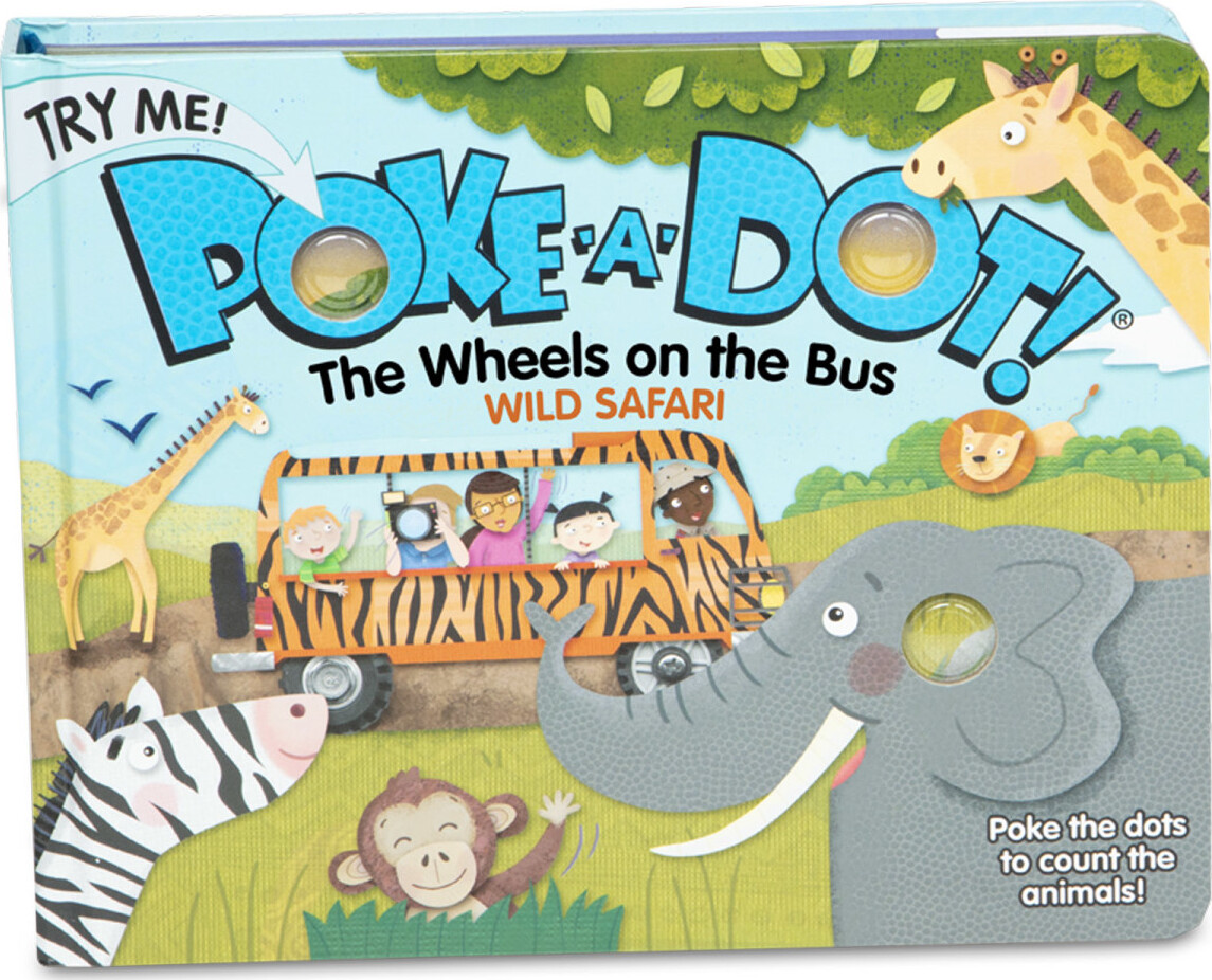 Poke-a-Dot - The Wheels on the Bus Wild Safari Board Book - Imagine That  Toys
