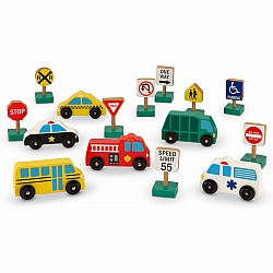 Wooden Vehicles and Traffic Signs