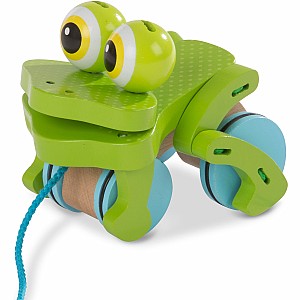 First Play Frolicking Frog Wooden Pull Toy