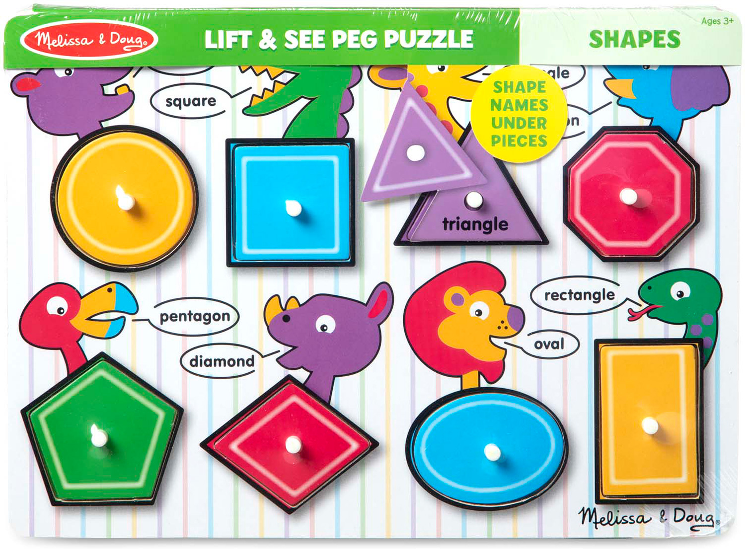 Melissa and Doug 13285 Shapes Wooden Peg Puzzle NEW!! 