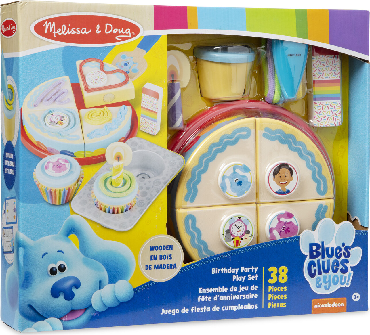  Melissa & Doug Blue's Clues & You! Wooden Birthday Party Play  Set (38 Pieces) : Toys & Games