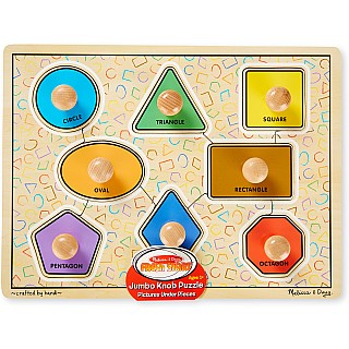 Deluxe Jumbo Knob Wooden Puzzle - Geometric Shapes (8 pcs)