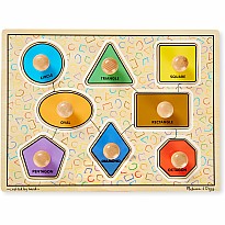 Deluxe Jumbo Knob Wooden Puzzle - Geometric Shapes (8 pcs)