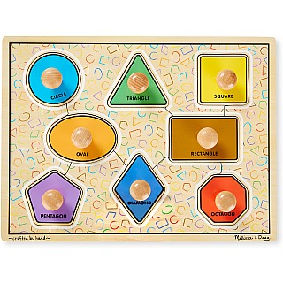 Deluxe Jumbo Knob Wooden Puzzle - Geometric Shapes (8 pcs)