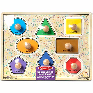 Deluxe Jumbo Knob Wooden Puzzle - Geometric Shapes (8 pcs)