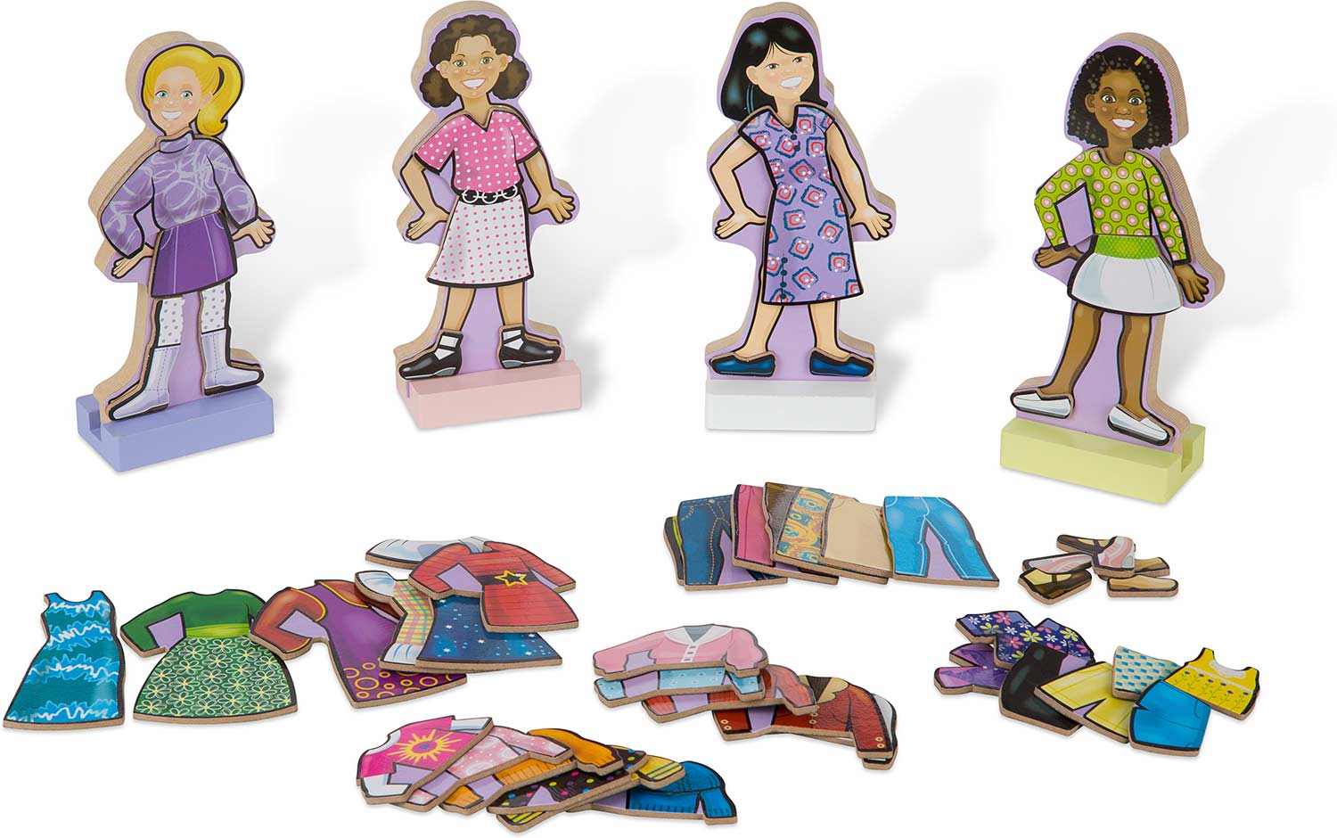 Magnetic Paper Doll dress up Best Friends 2 Girls Outfits Accessories 42  Pieces
