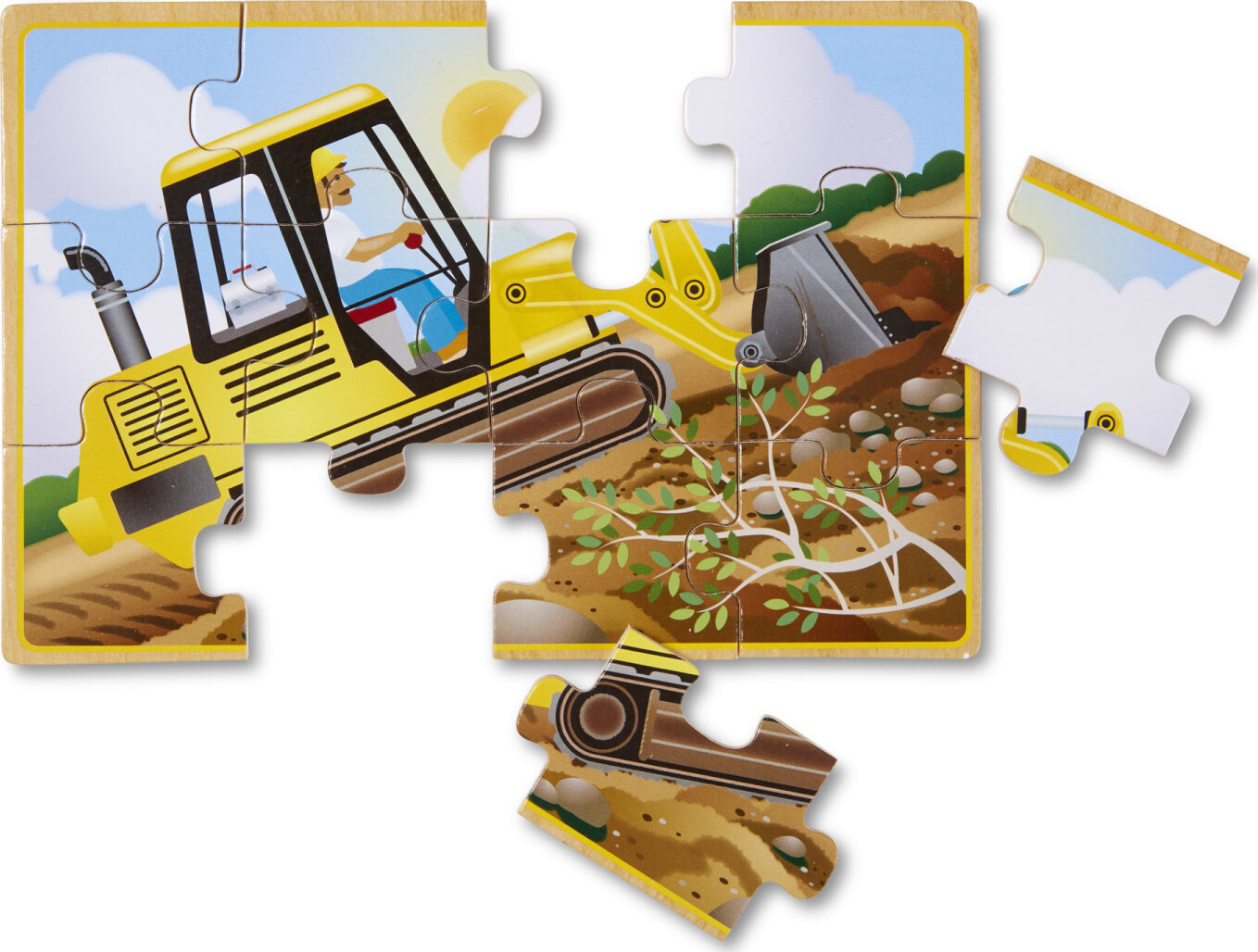 Melissa & Doug Puzzle In Legno Construction Jigsaw Da 24 Pezzi Con Vassoio, Per Bambini, Gioco Educativo