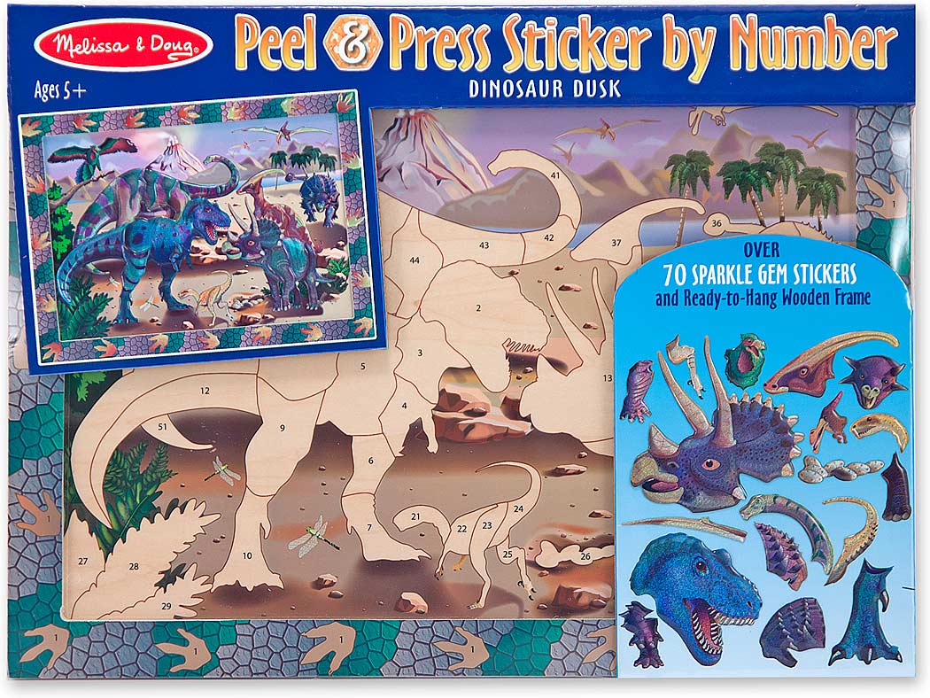 Dinosaur Dusk Sticker by Number Toy Sense