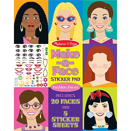 Make-A-Face Fashion Faces Sticker Pad