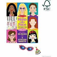Make-a-Face Fashion Faces Sticker Pad