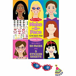 Make-A-Face Fashion Faces Sticker Pad