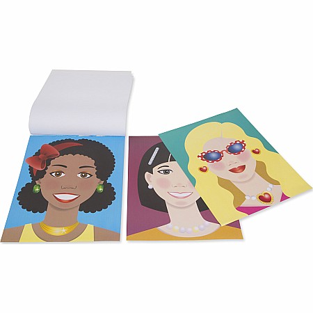 Make-A-Face Fashion Faces Sticker Pad