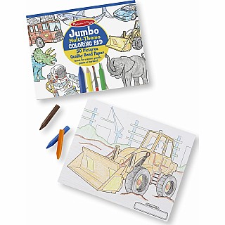 Jumbo 50-Page Kids' Coloring Pad - Space, Sharks, Sports, and More