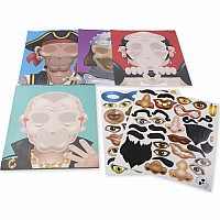 Make-a-Face Crazy Characters Stickers Pad