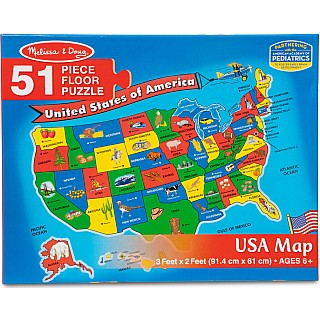 U.S.A. (United States) Map Floor Puzzle - 51 Pieces