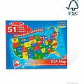 U.S.A Map Floor Puzzle - 51 pc
