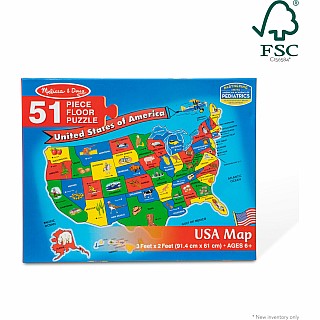 U.S.A. (United States) Map Floor Puzzle - 51 Pieces