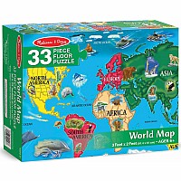 33 pc World Map Floor Puzzle 